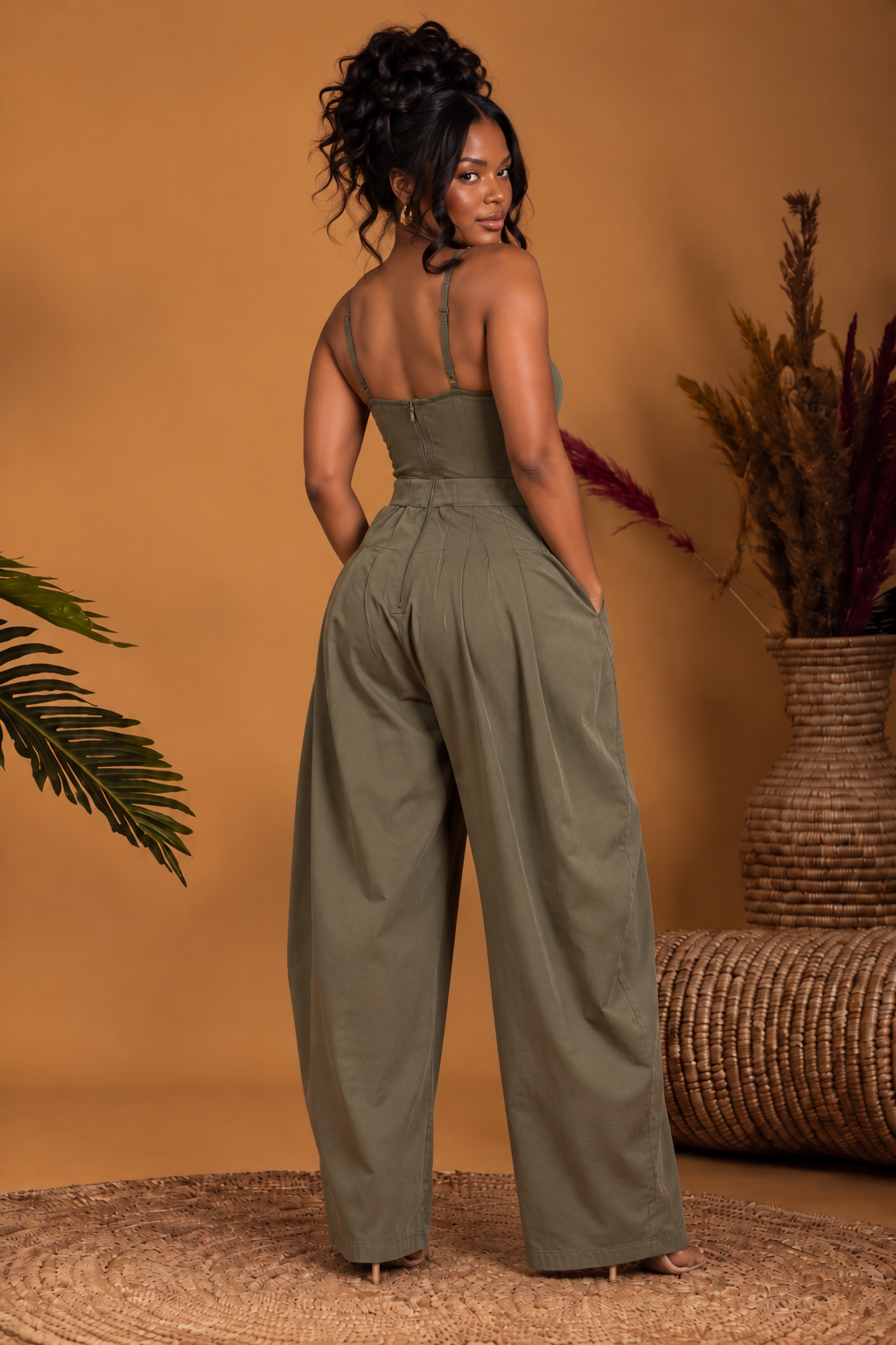 Olive Allure Corset Jumpsuit