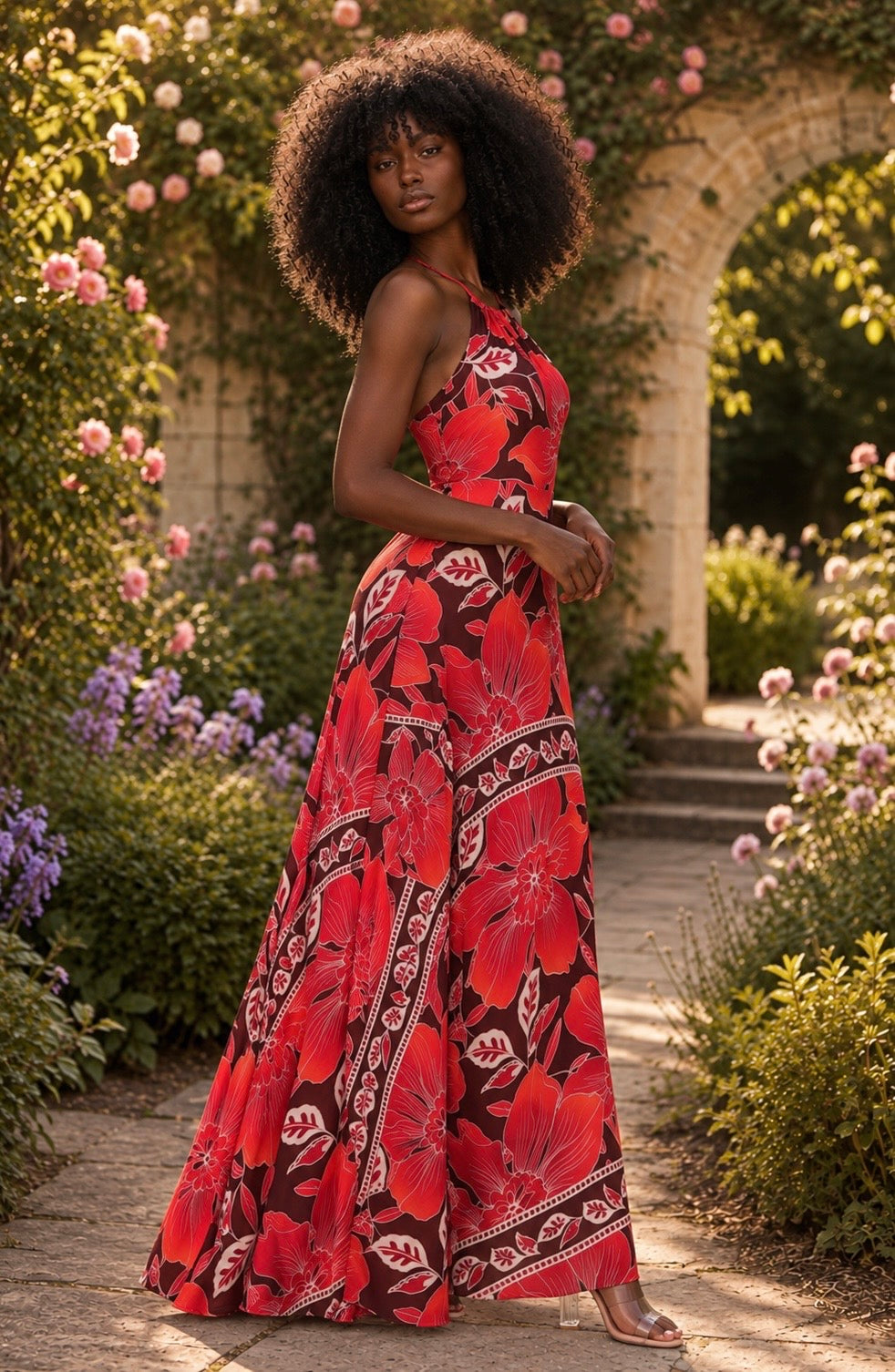 Red Hibiscus Maxi