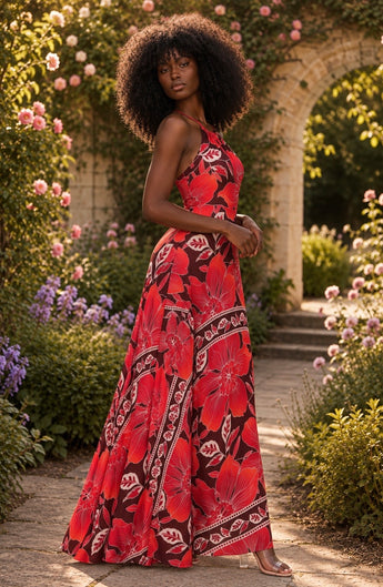 Red Hibiscus Maxi