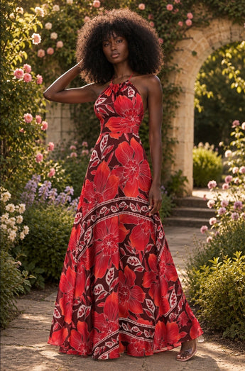Red Hibiscus Maxi