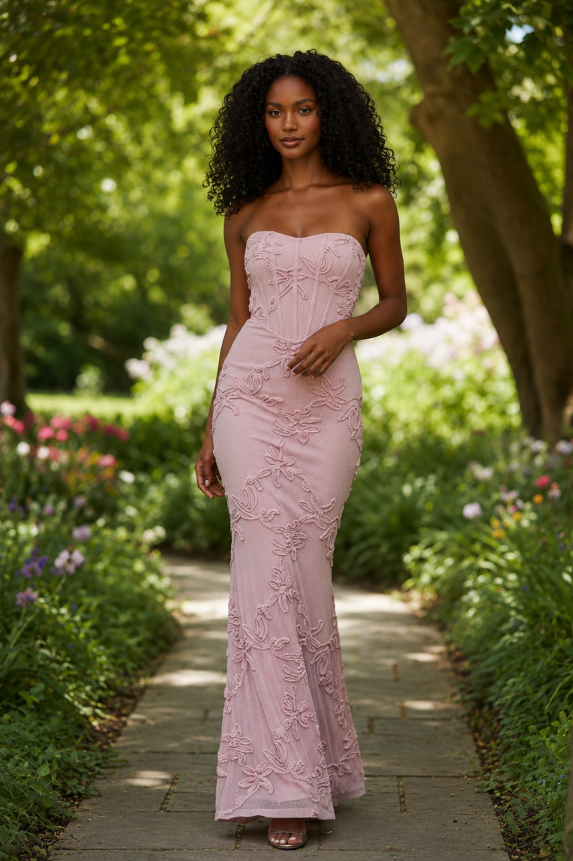 Blush Petal Mermaid Gown