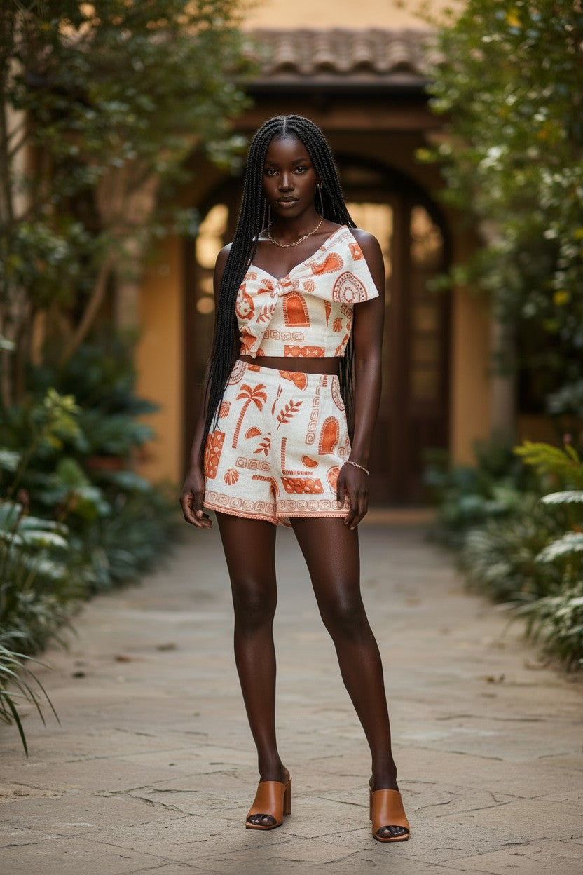 Terracotta Charm Two-Piece Short Set