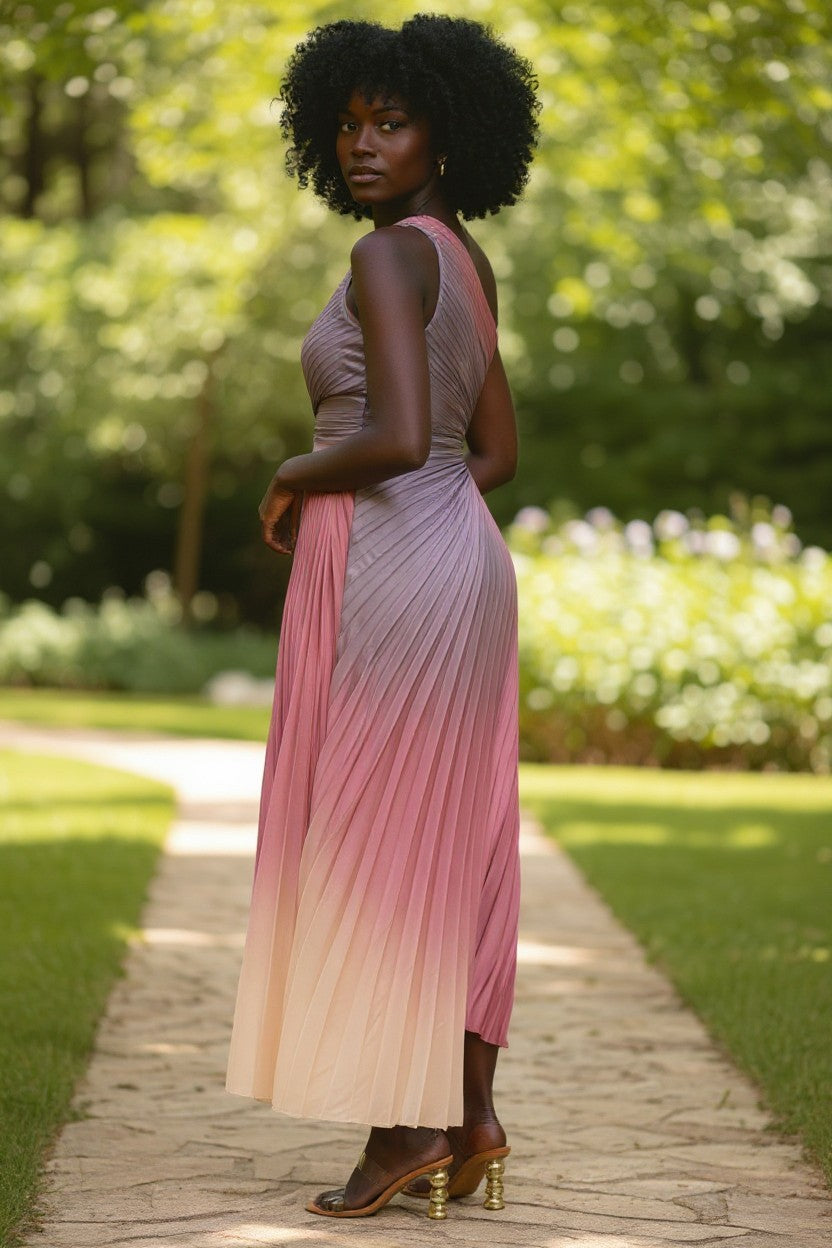 Rose Aura Pleated Dress