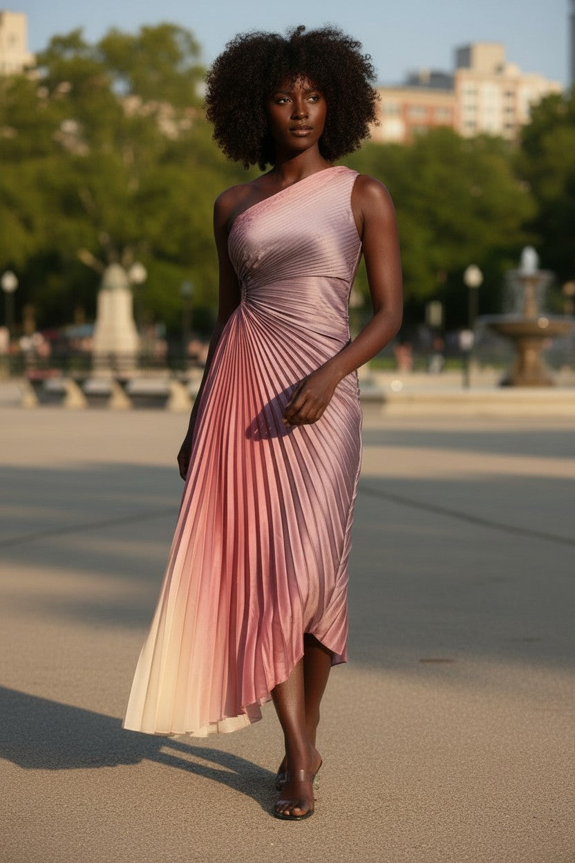 Rose Aura Pleated Dress