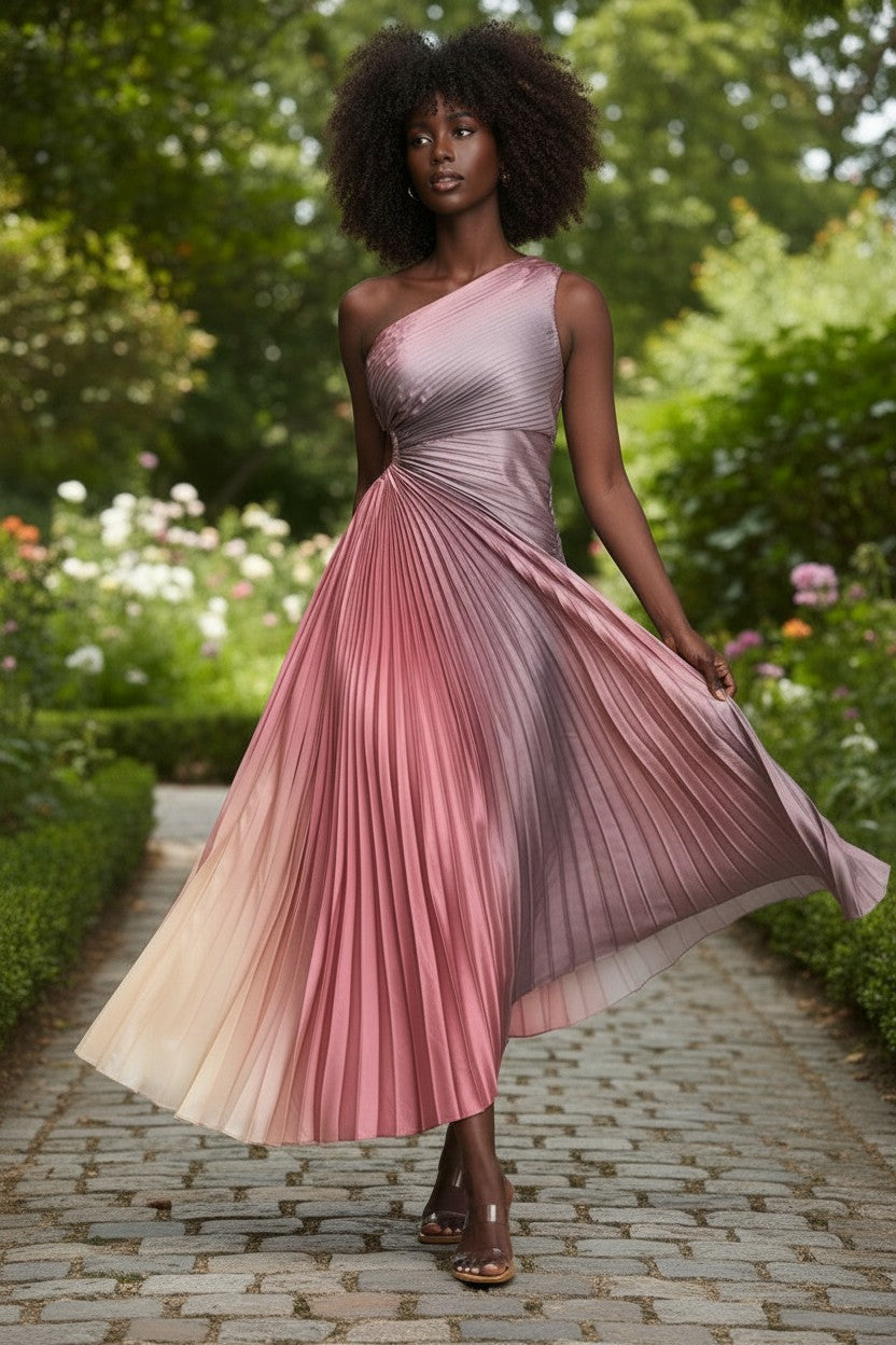Rose Aura Pleated Dress