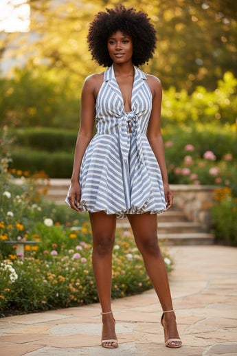 Costal Stripe Bubble Dress