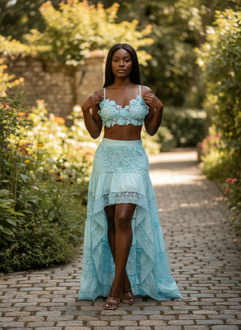 Seafoam Lace Two-Piece Set
