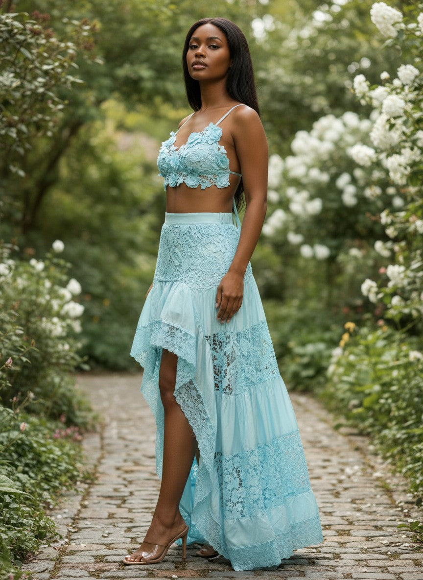Seafoam Lace Two-Piece Set