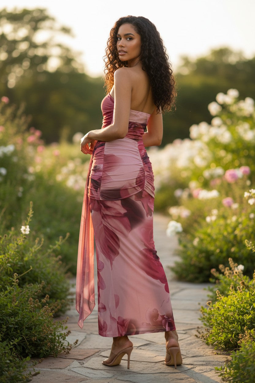Petal Kiss Strapless Dress