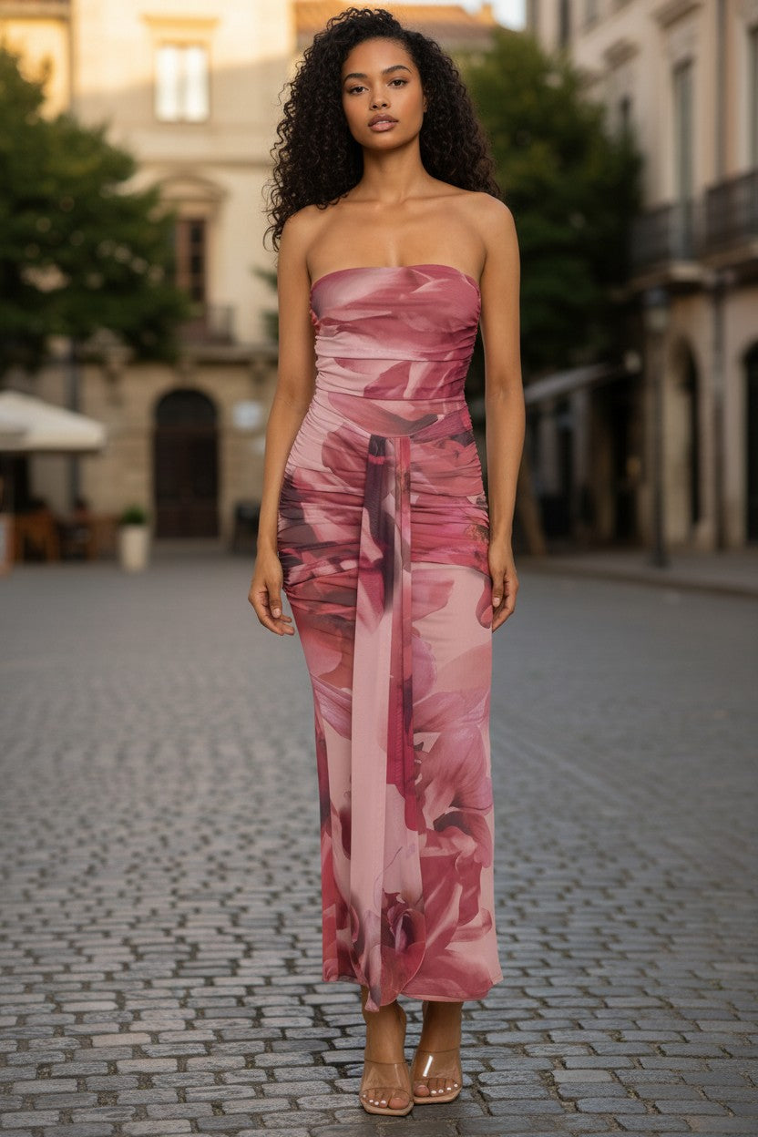 Petal Kiss Strapless Dress
