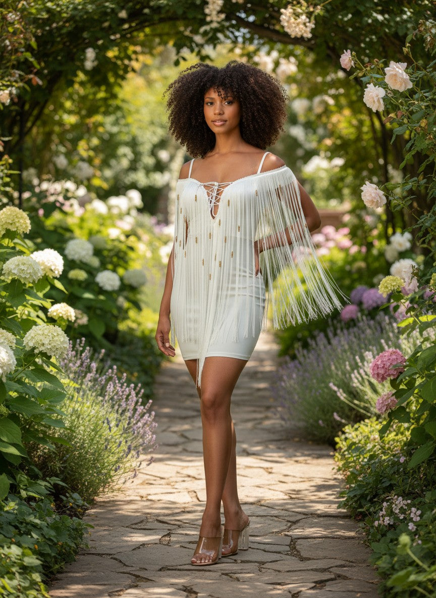 Ivory Fringe Fantasy Dress