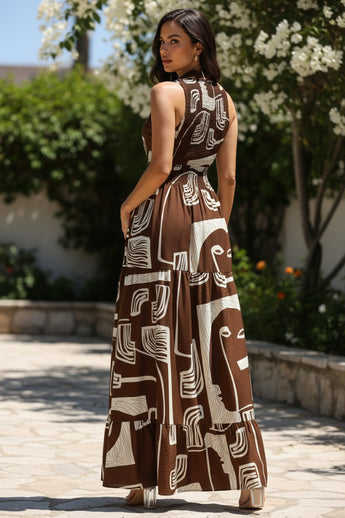 Espresso Pattern Maxi Dress