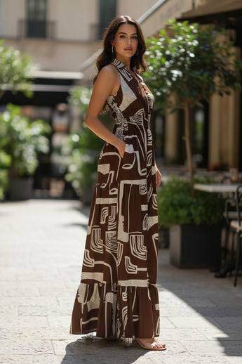 Espresso Pattern Maxi Dress