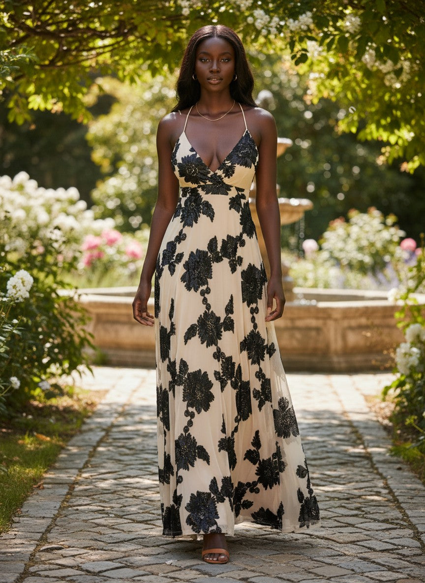 Noir Blossom Gown