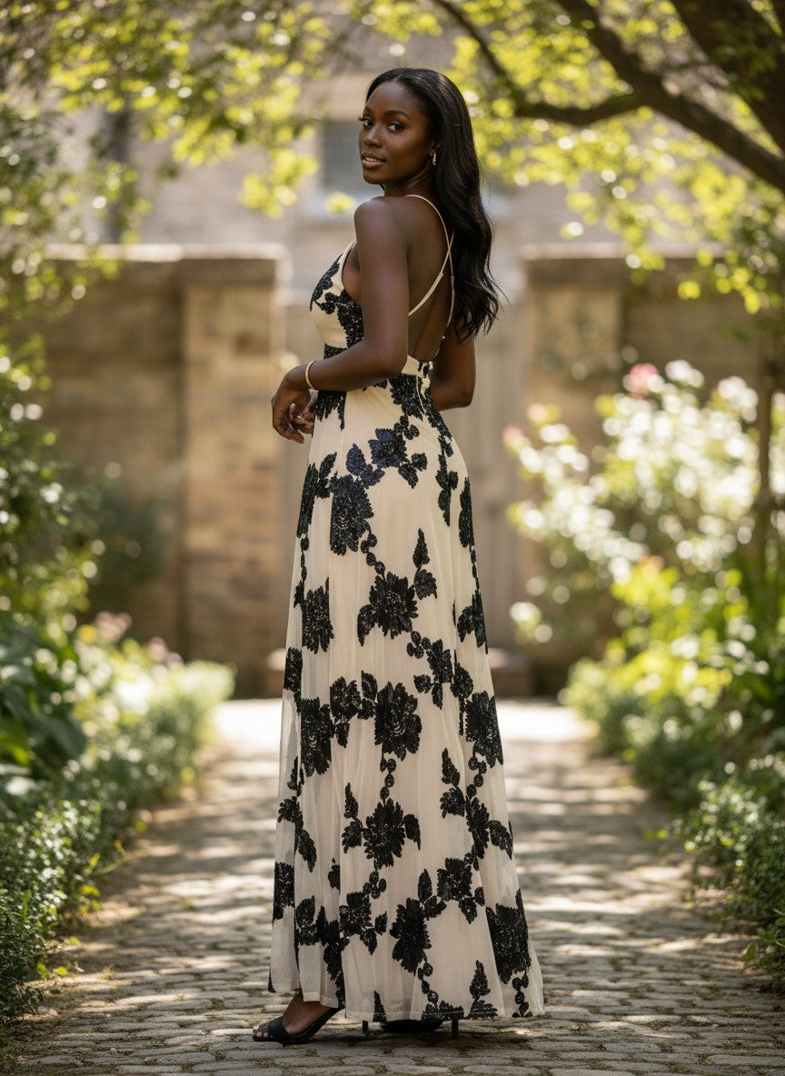 Noir Blossom Gown