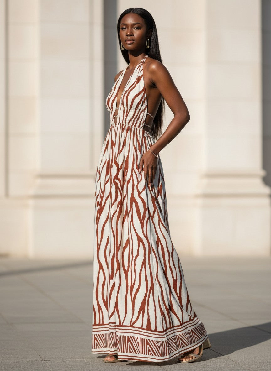 Mocha Safari Maxi Dress