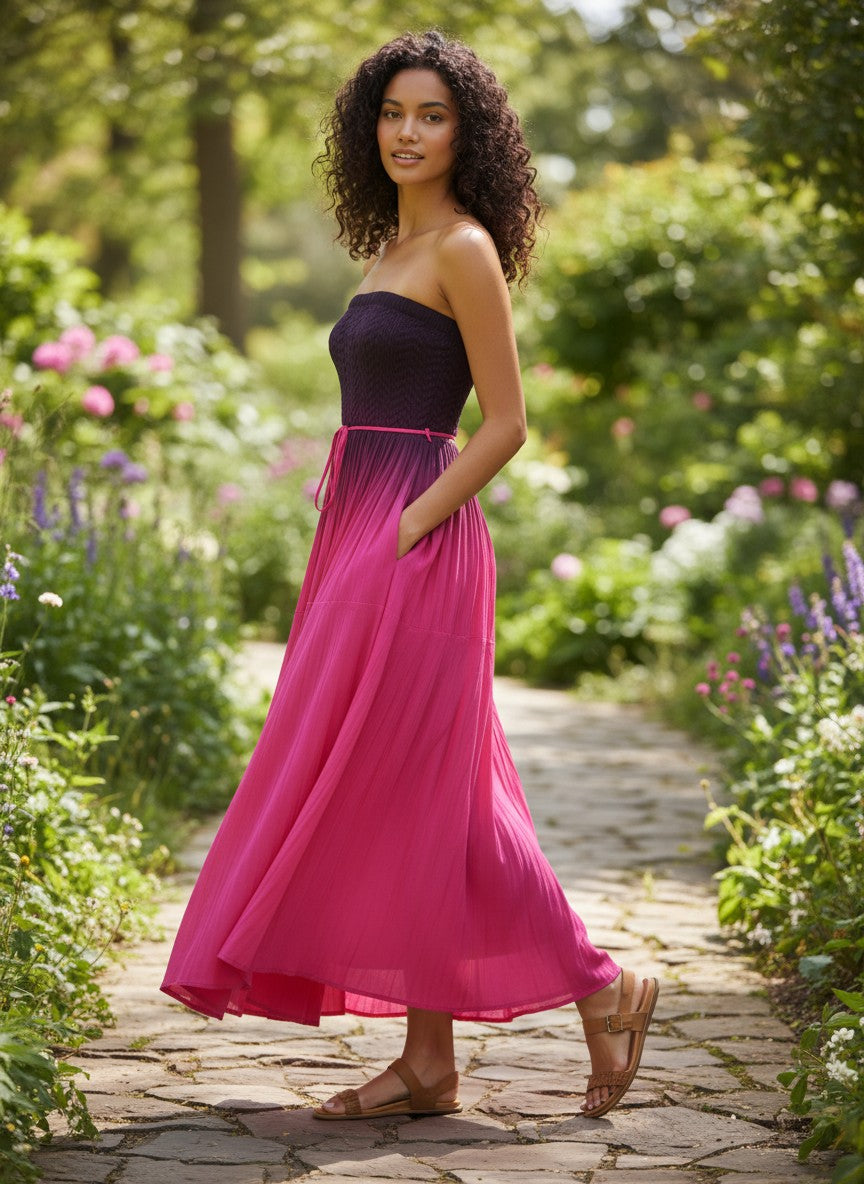 Berry Sunset Midi Dress