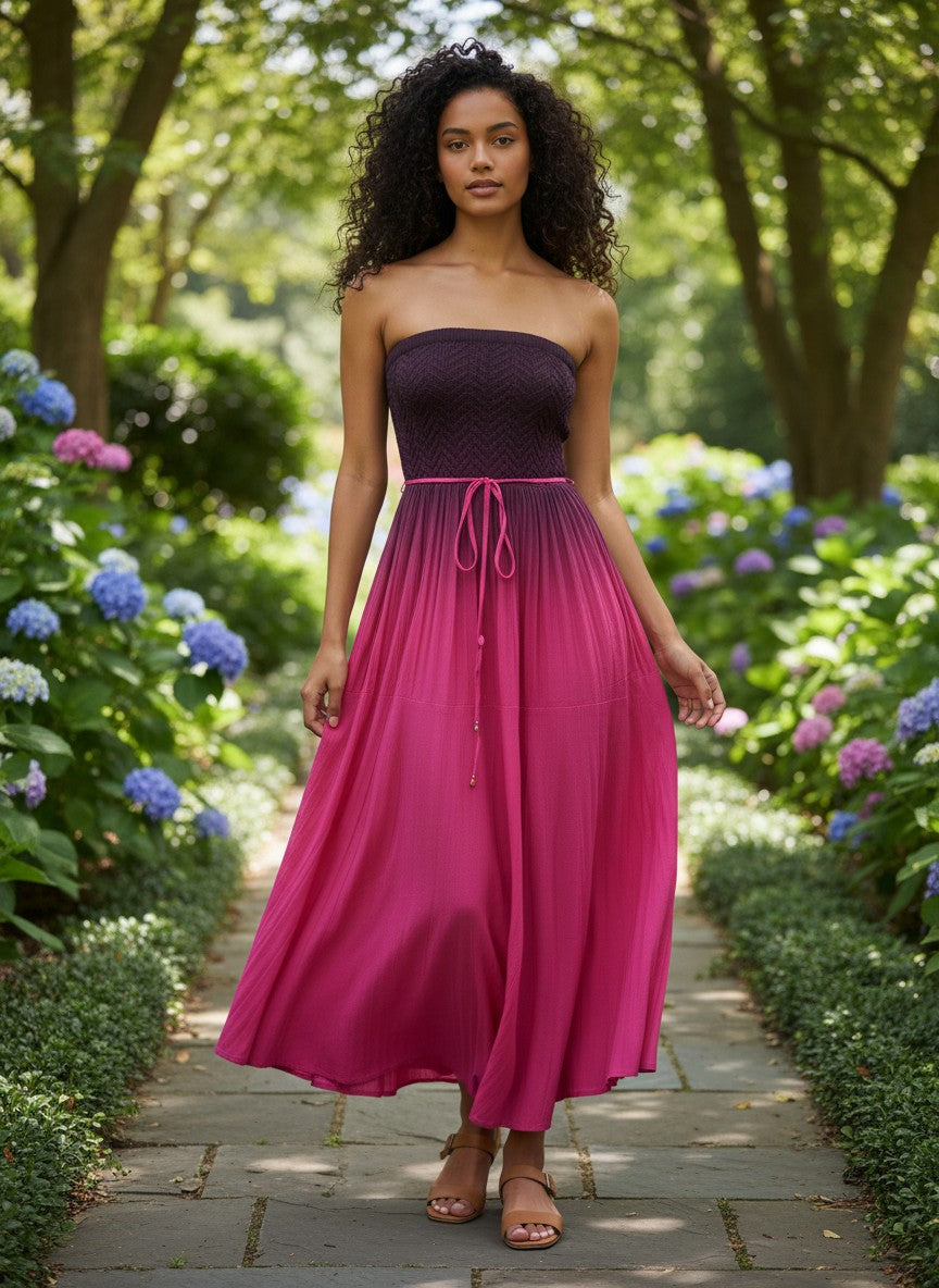 Berry Sunset Midi Dress