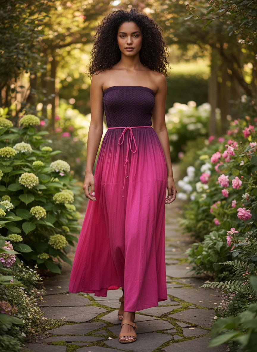 Berry Sunset Midi Dress