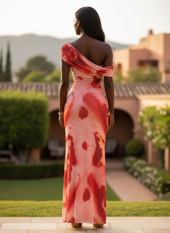 Rosé Watercolor Maxi Dress