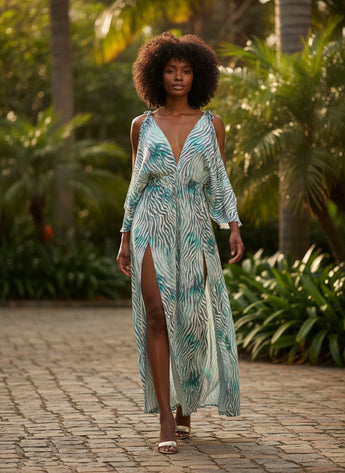Tropical Mirage Split Maxi Dress