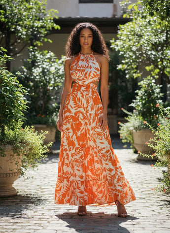Tangerine Tropics Maxi Dress