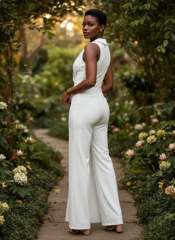 Ivory Elegance Tailored Jumpsuit