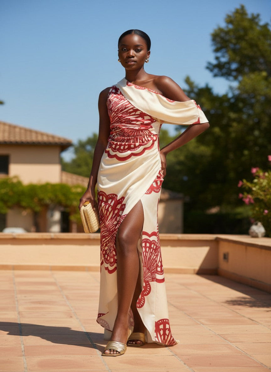 Desert Sun One-Shoulder Maxi Dress