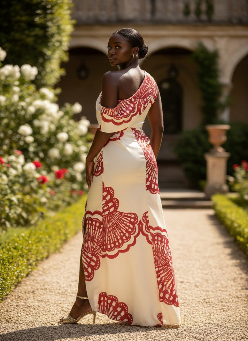 Desert Sun One-Shoulder Maxi Dress